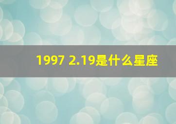 1997 2.19是什么星座